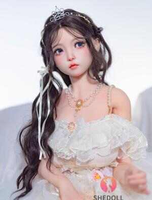 洛小乙(ルオシャオイ) 152cm Aカップ フルシリコン｜可動顎・華奢ボディ・純白花嫁風｜萌え萌え乙女系ラブドール